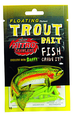 Eagle Claw Nitro Trout Worms - chartreuse